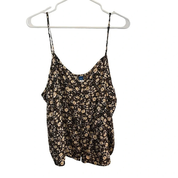 Old Navy black and cream floral tank top - Picture 3 of 11